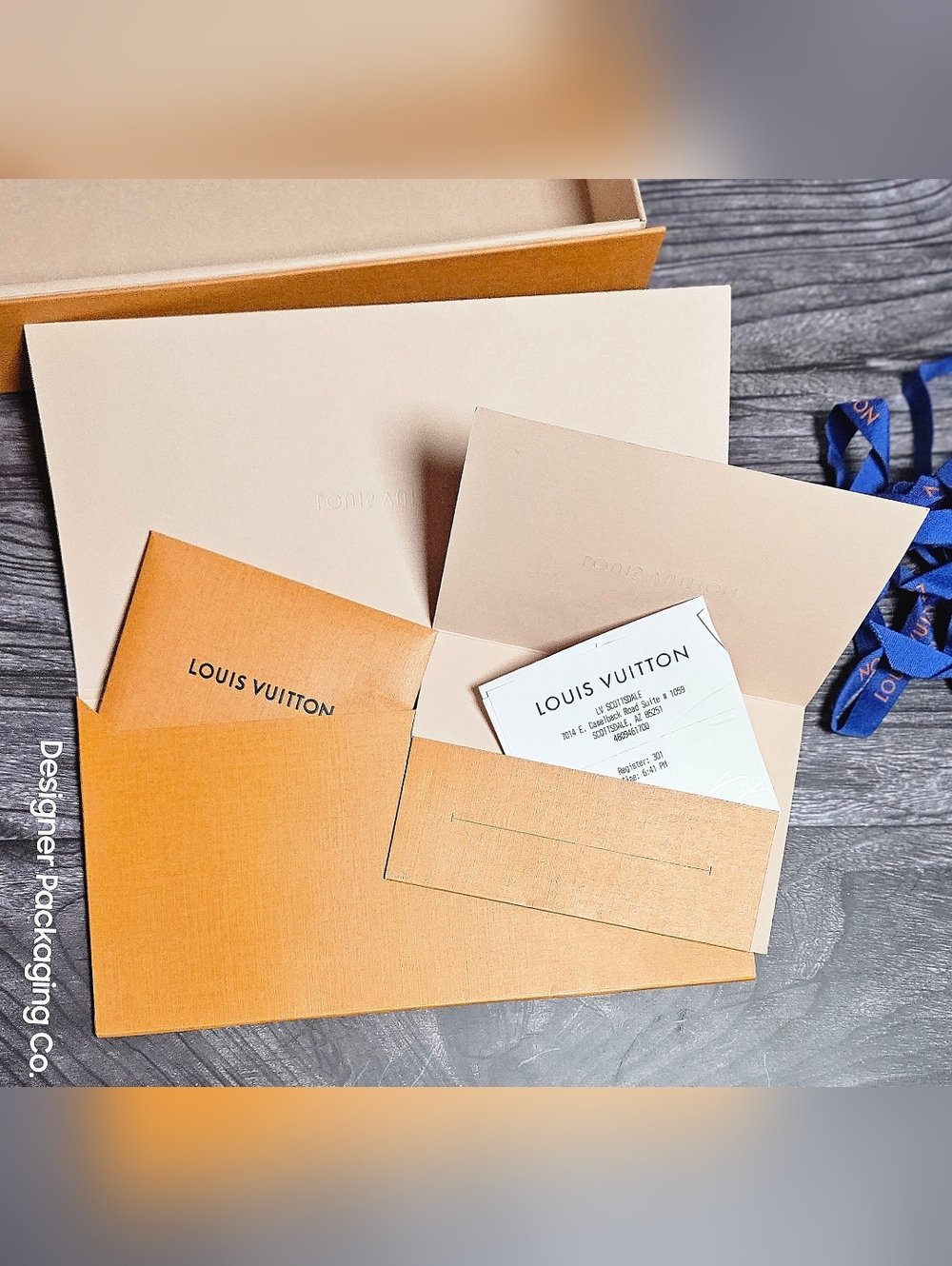 NEW Louis Vuitton Large Magnetic Wallet Gift Box Set Receipt Ribbon Card Holder - Picture 4 of 13